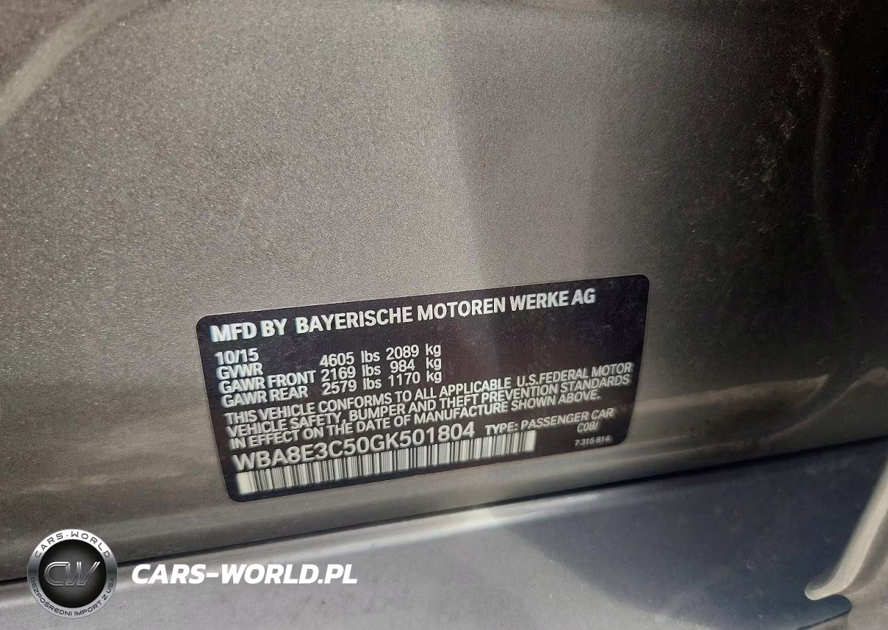 2016 BMW 328 Xi Sulev VIN:WBA8E3C50GK501804 - 12