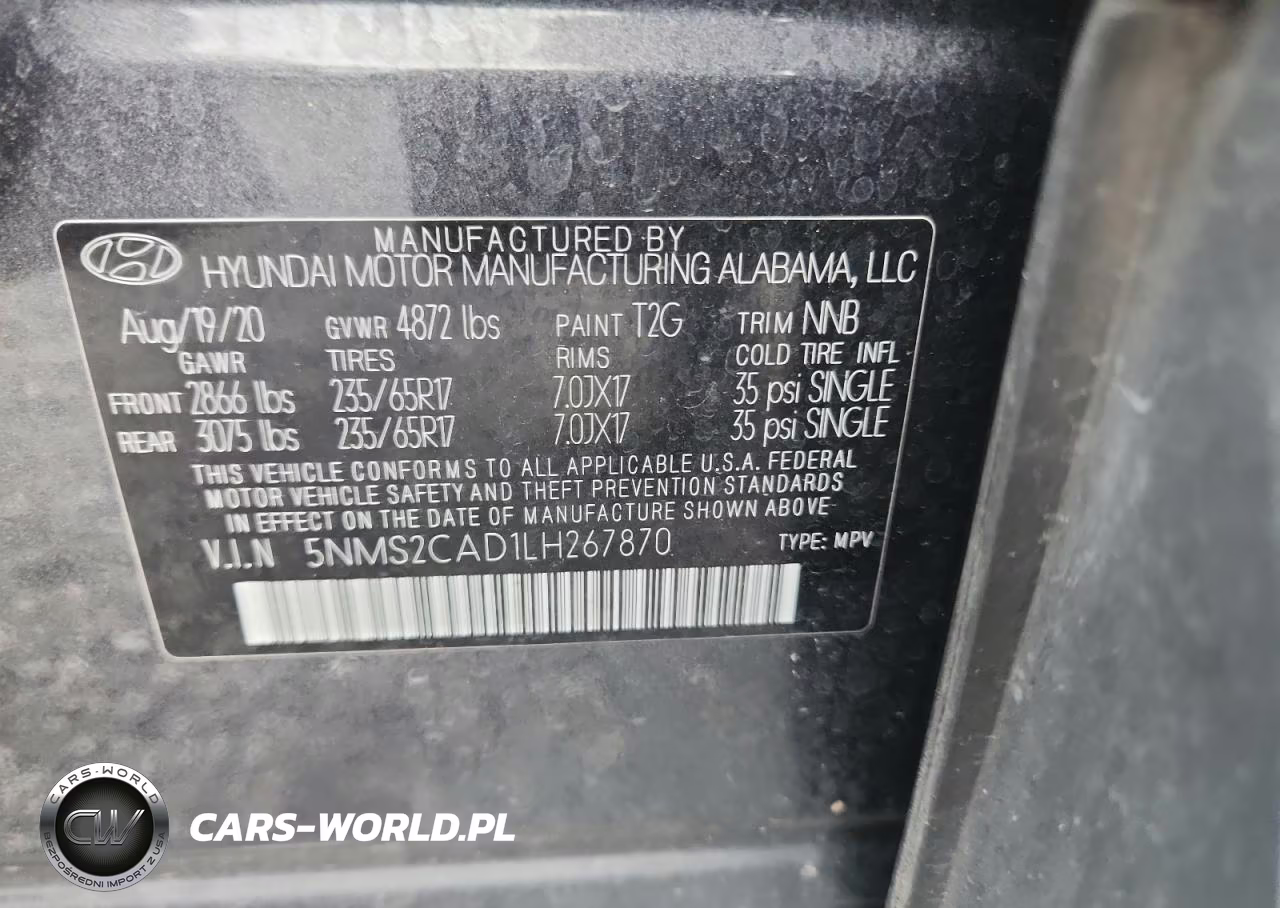 2020 Hyundai Santa Fe Se VIN:5NMS2CAD1LH267870 - 13