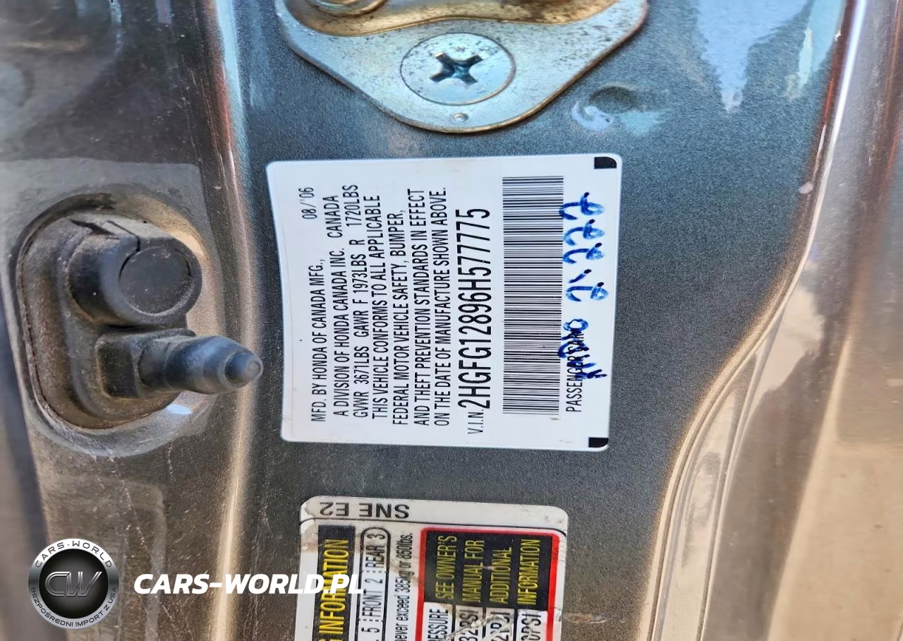 2006 Honda Civic Ex VIN:2HGFG12896H577775 - 12