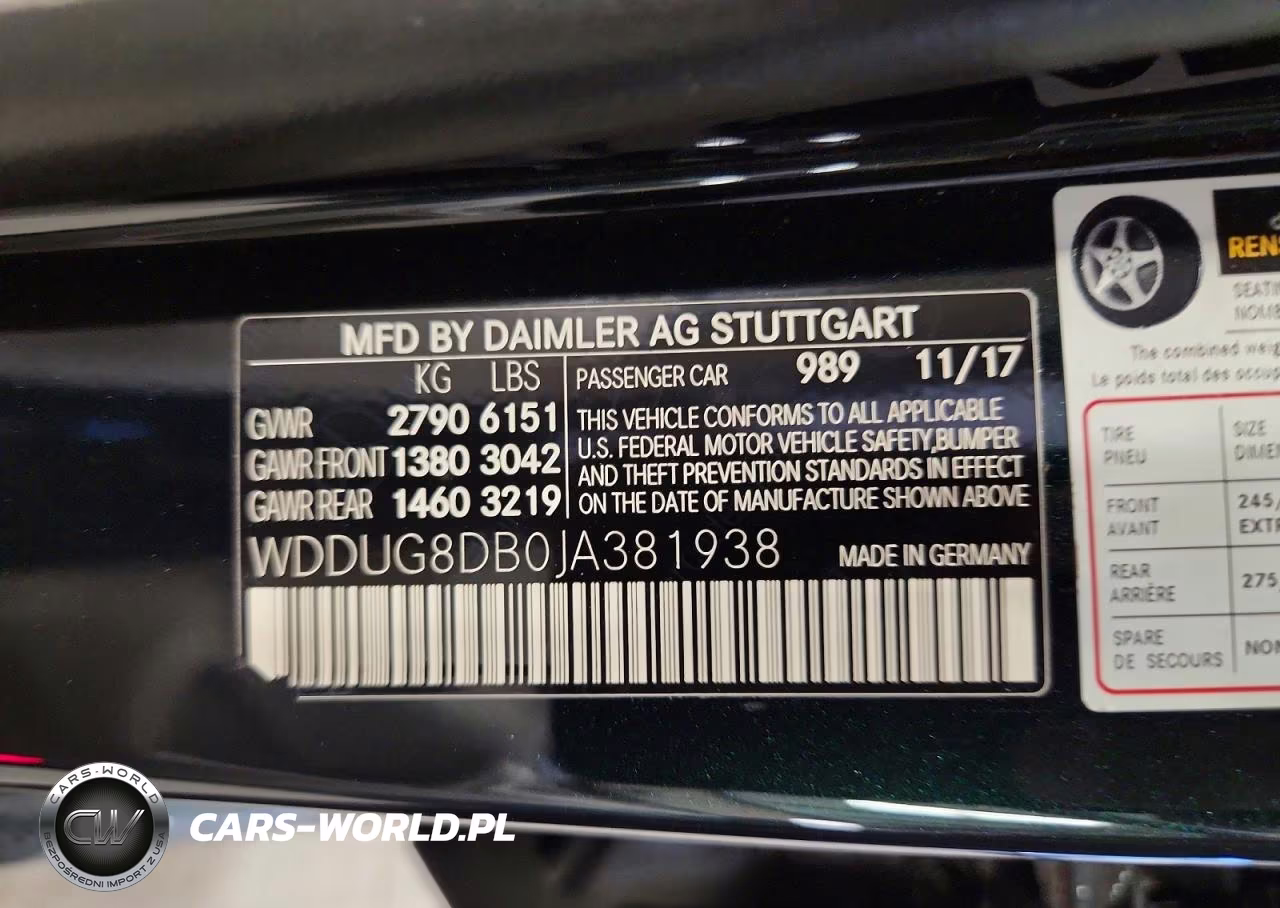 2018 Mercedes-Benz S 560 VIN:WDDUG8DB0JA381938 - 12