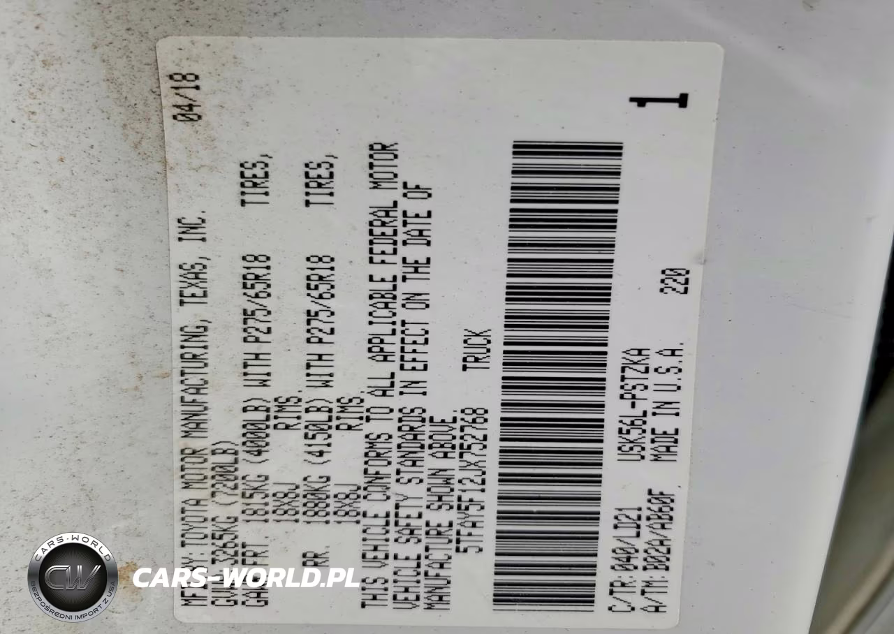 2018 Toyota Tundra 1794 Edition VIN:5TFAY5F12JX752768 - 12