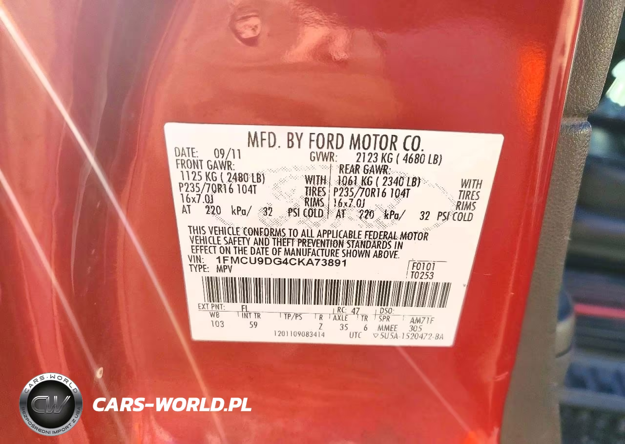2012 Ford Escape Xlt VIN:1FMCU9DG4CKA73891 - 13