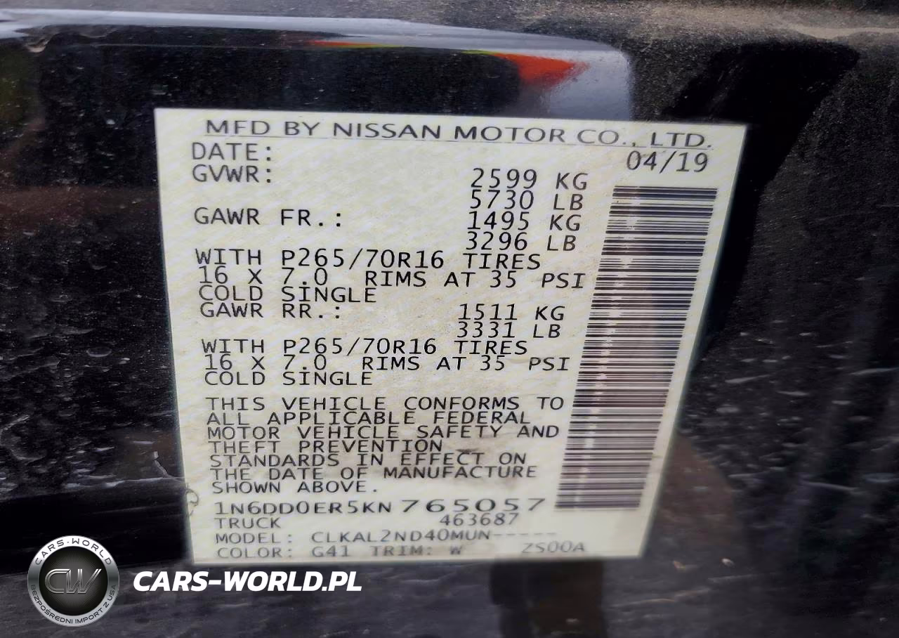 2019 Nissan Frontier Sv VIN:1N6DD0ER5KN765057 - 12