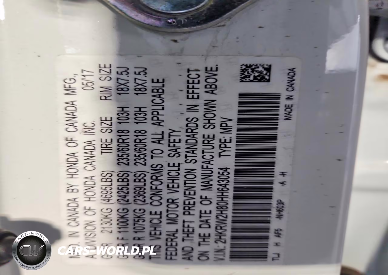 2017 Honda Cr-V Exl VIN:2HKRW2H80HH643054 - 14