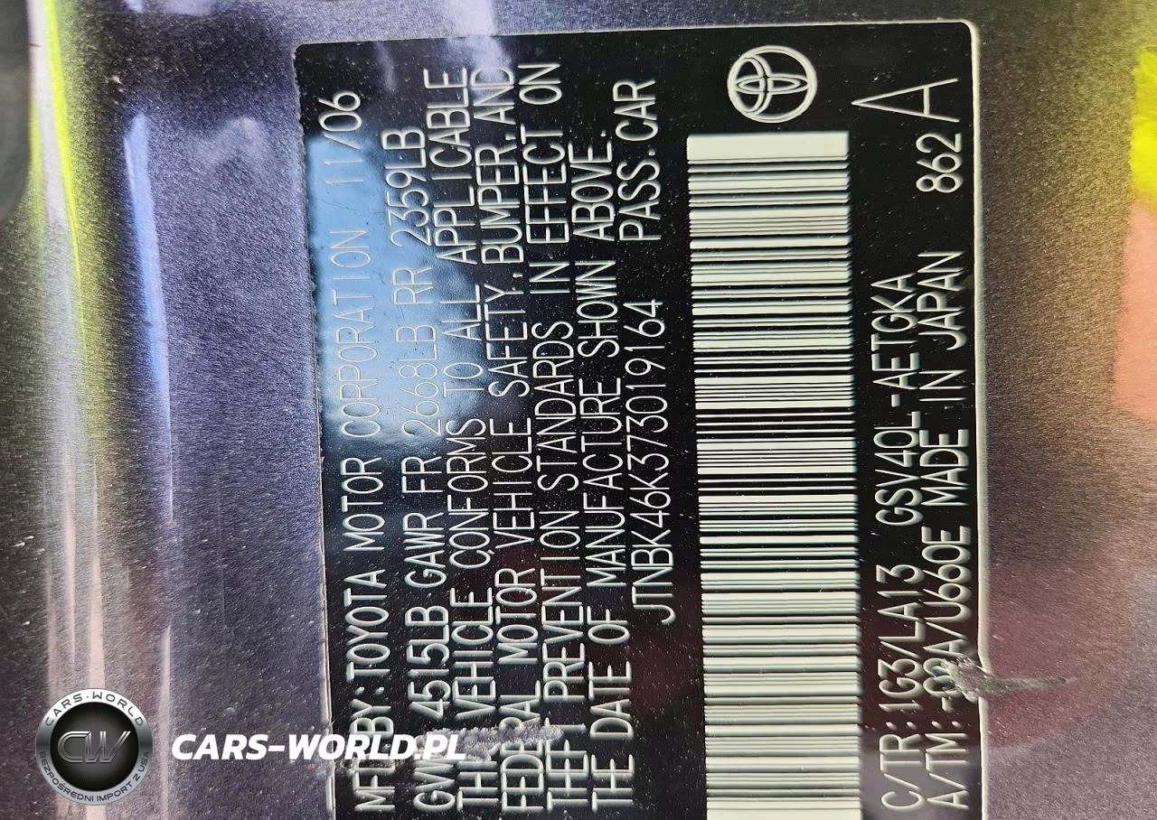 2007 Toyota Camry Xle V6 VIN:JTNBK46K373019164 - 12