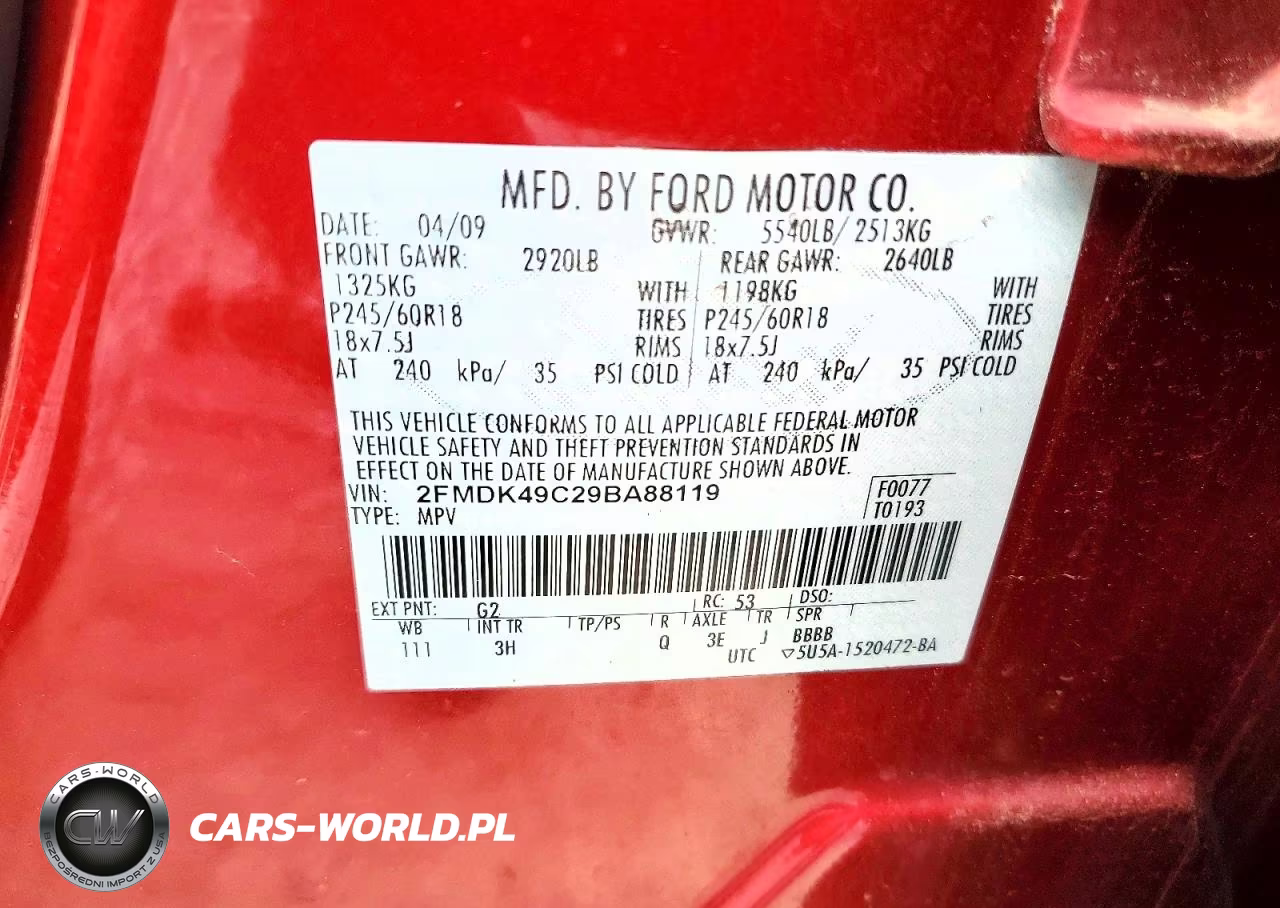 2009 Ford Edge Limited VIN:2FMDK49C29BA88119 - 13