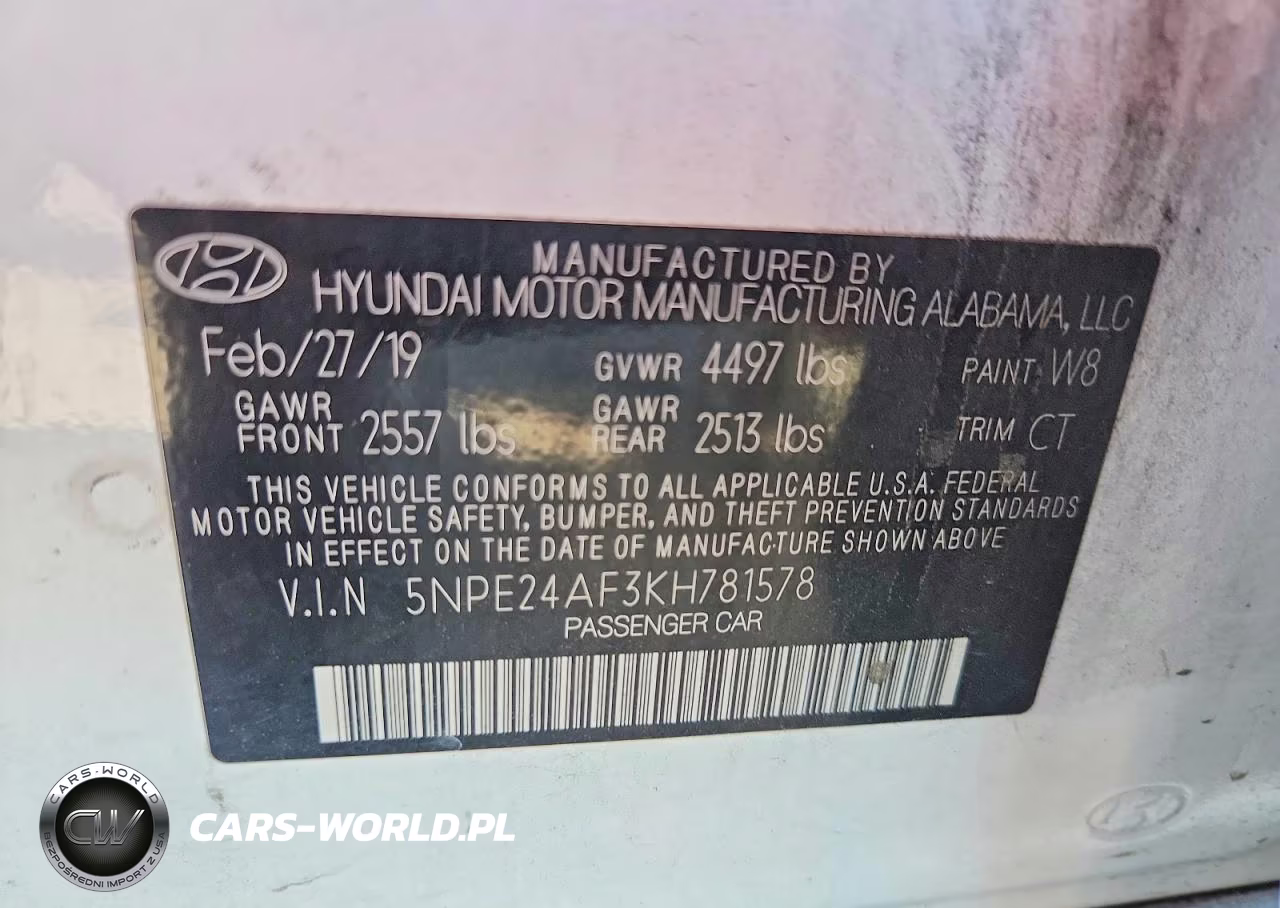 2019 Hyundai Sonata Se VIN:5NPE24AF3KH781578 - 12