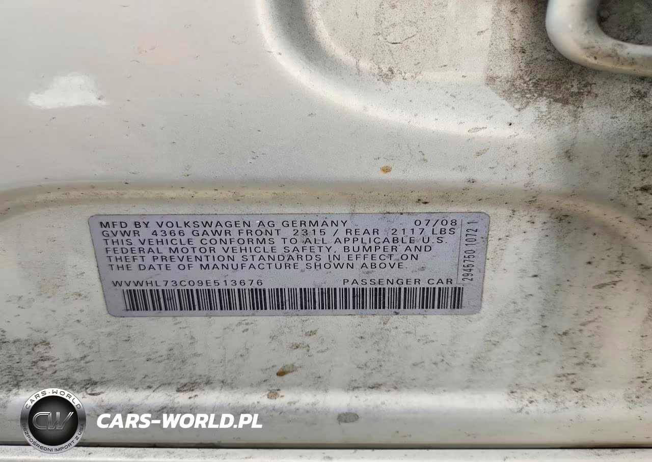 2009 Volkswagen Cc Luxury VIN:WVWHL73C09E513676 - 13
