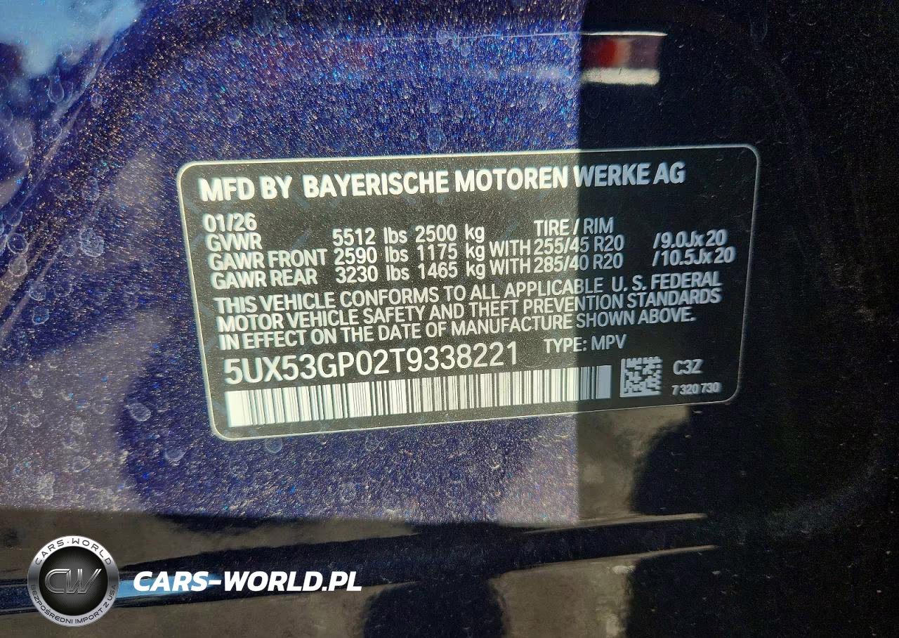 2026 BMW X3 30 xDrive VIN:5UX53GP02T9338221 - 12