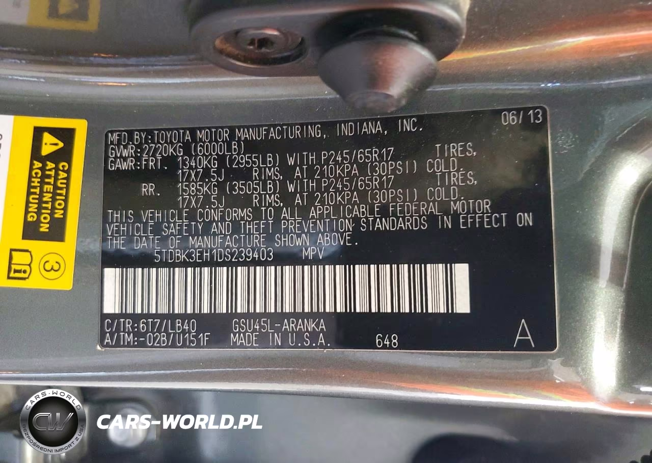 2013 Toyota Highlander Se VIN:5TDBK3EH1DS239403 - 13