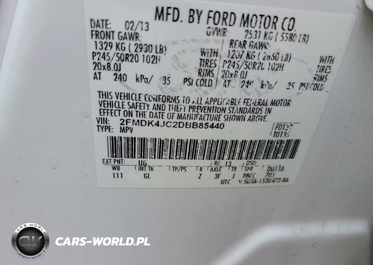 2013 Ford Edge Sel VIN:2FMDK4JC2DBB85440 - 15