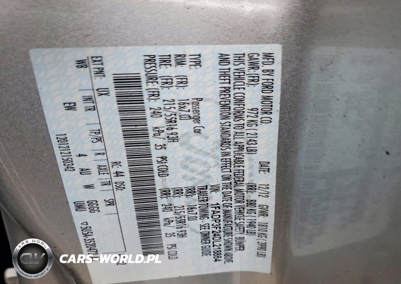 2013 Ford Focus VIN:1FADP3F24DL218864 - 12