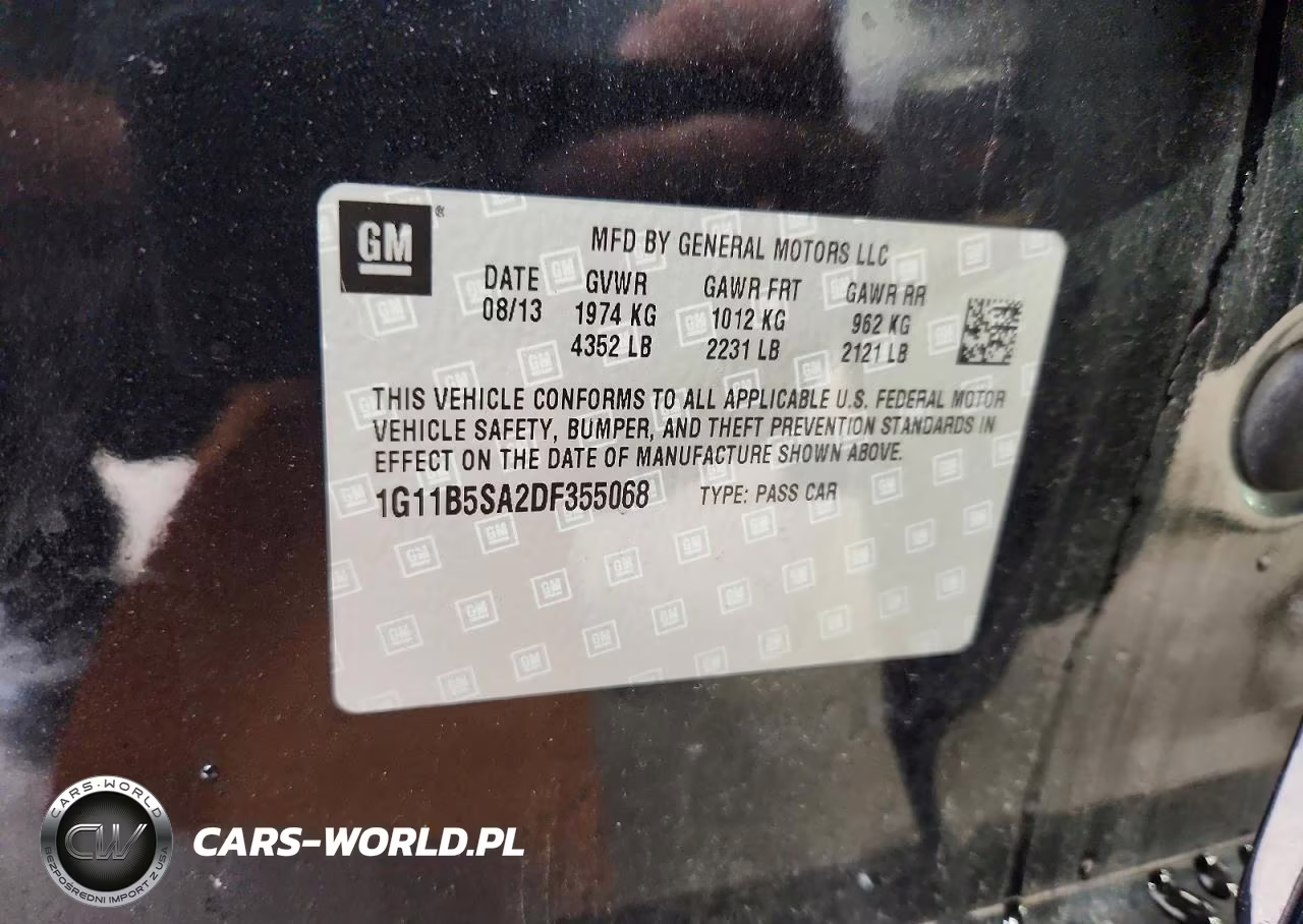 2013 Chevrolet Malibu Ls VIN:1G11B5SA2DF355068 - 12