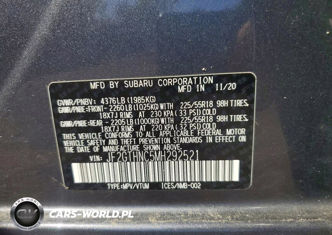 2021 Subaru Crosstrek Limited VIN:JF2GTHNC5MH292521 - 12