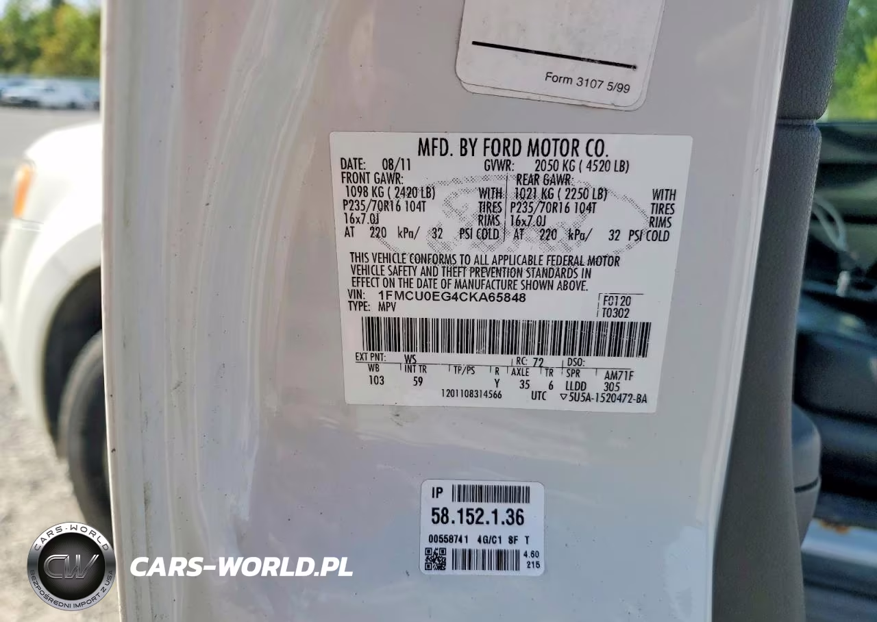 2012 Ford Escape Limited VIN:1FMCU0EG4CKA65848 - 13