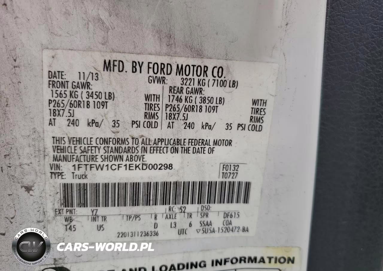 2014 Ford F150 Supercrew VIN:1FTFW1CF1EKD00298 - 12