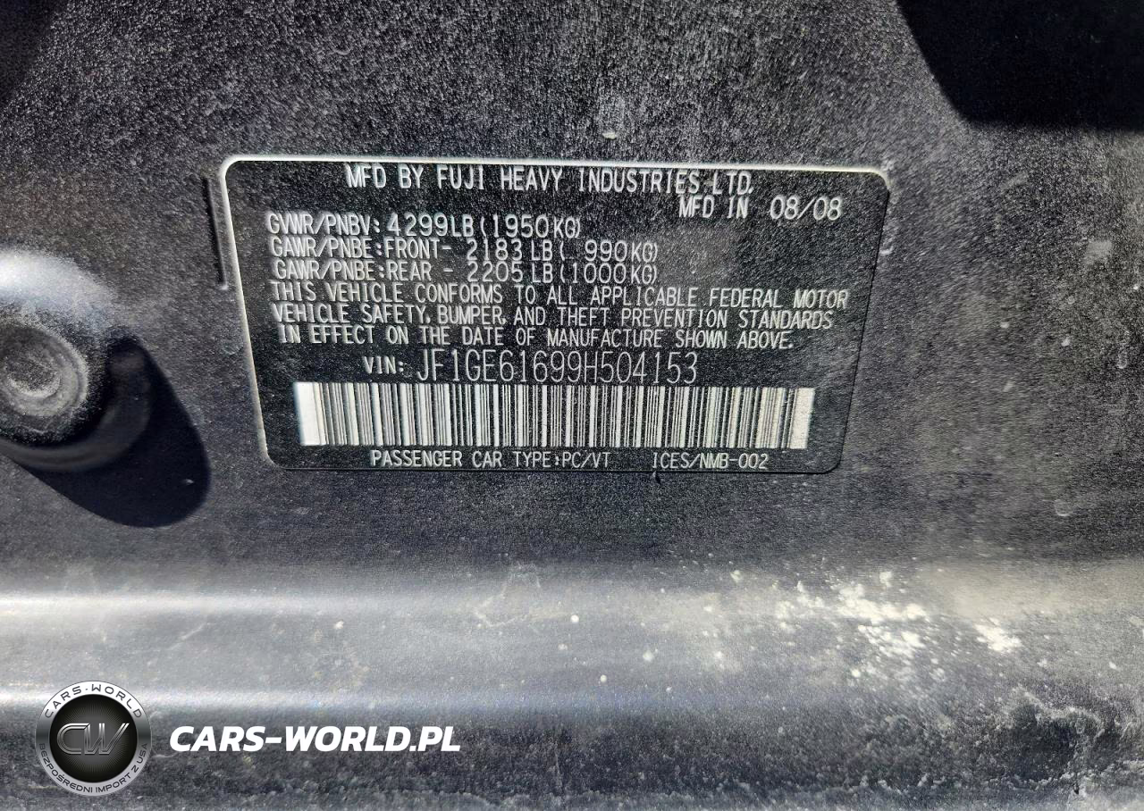 2009 Subaru Impreza 2.5I VIN:JF1GE61699H504153 - 13