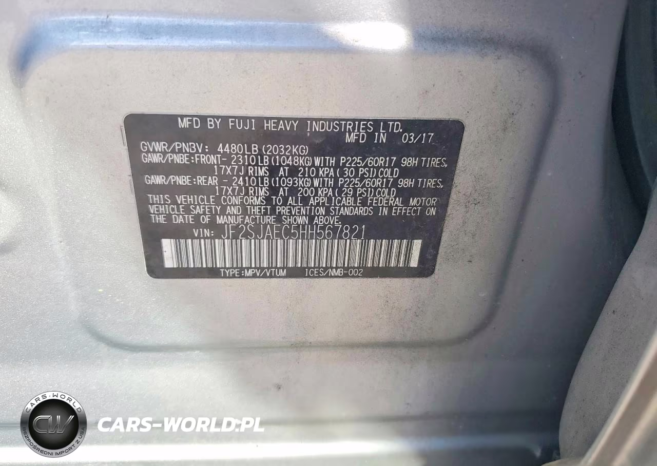2017 Subaru Forester 2.5I Premium VIN:JF2SJAEC5HH567821 - 13
