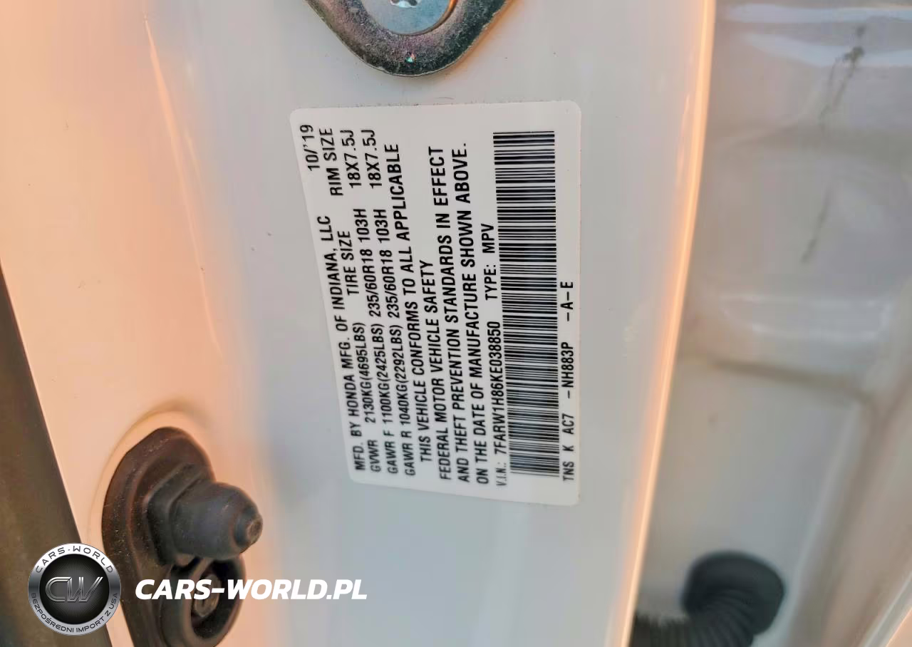2019 Honda Cr-V Exl VIN:7FARW1H86KE038850 - 13