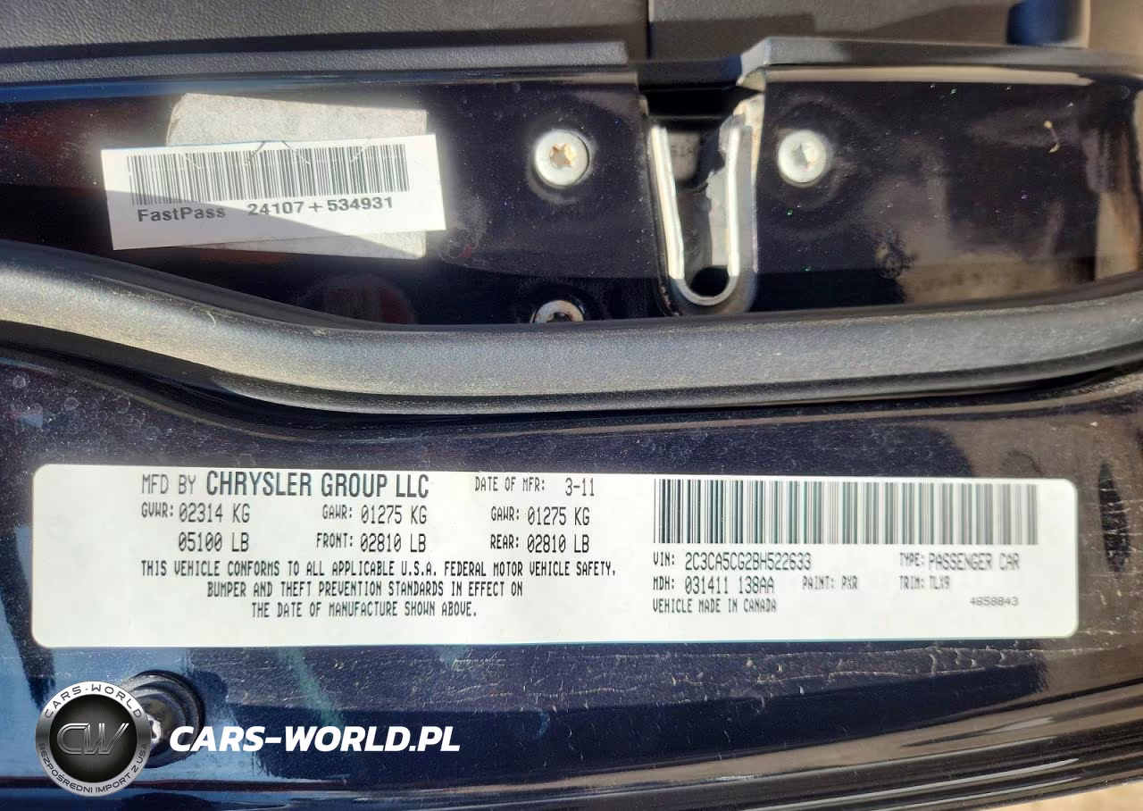 2011 Chrysler 300 Limited VIN:2C3CA5CG2BH522633 - 12