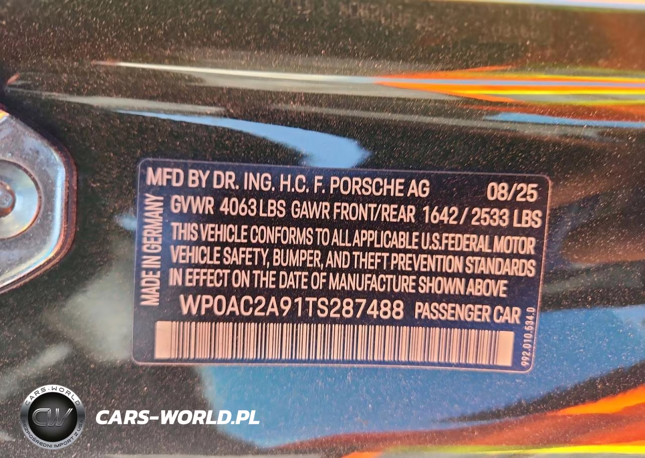 2026 Porsche 911 Gt3 VIN:WP0AC2A91TS287488 - 13