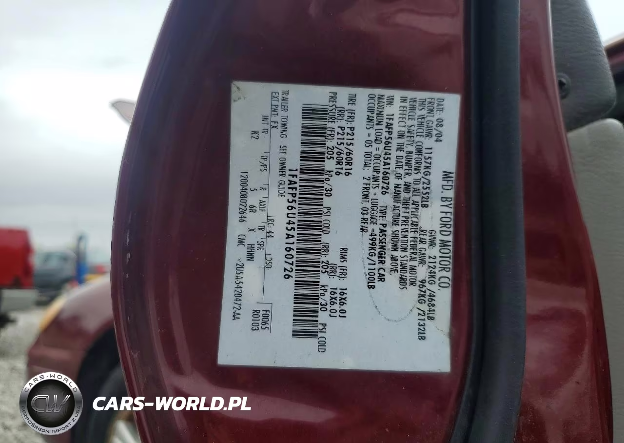 2005 Ford Taurus Sel VIN:1FAFP56U45A160726 - 12