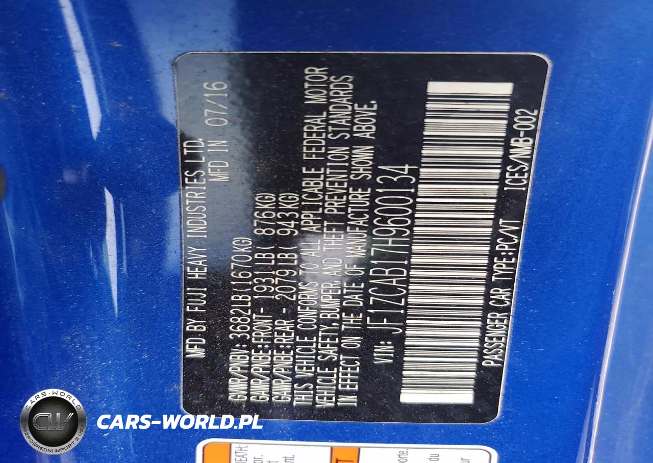 2017 Subaru Brz 2.0 Premium VIN:JF1ZCAB17H9600134 - 13