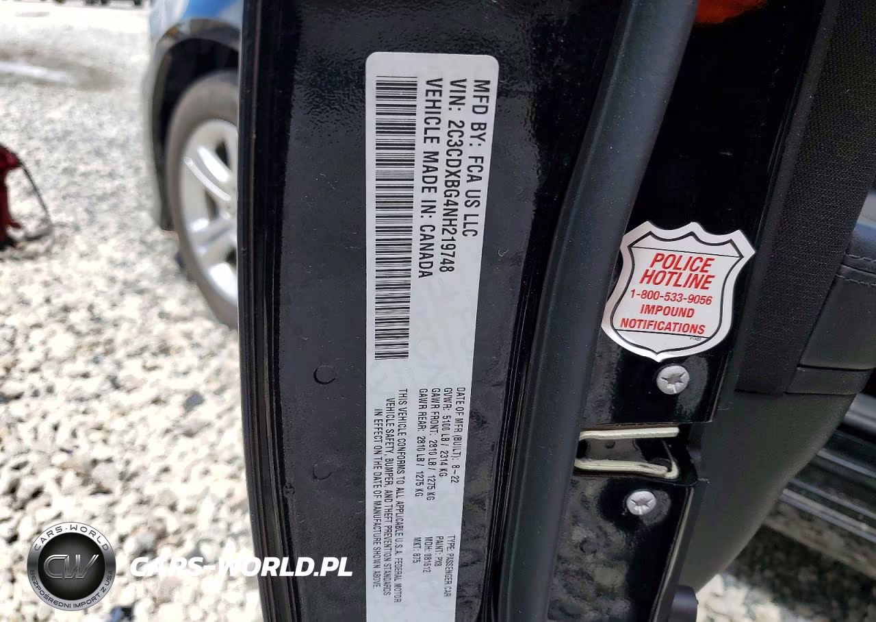 2022 Dodge Charger Sxt VIN:2C3CDXBG4NH219748 - 12