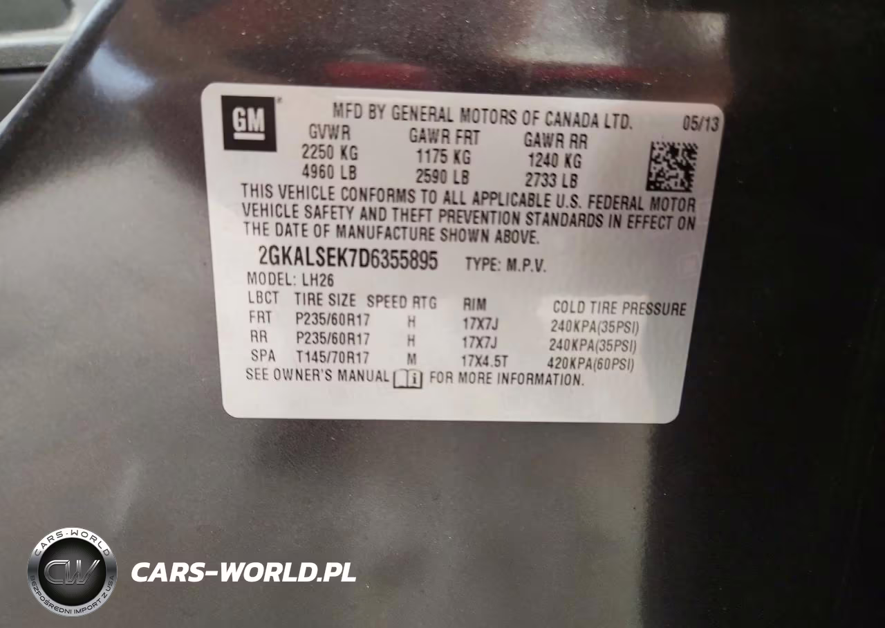 2013 GMC Terrain Sle VIN:2GKALSEK7D6355895 - 13