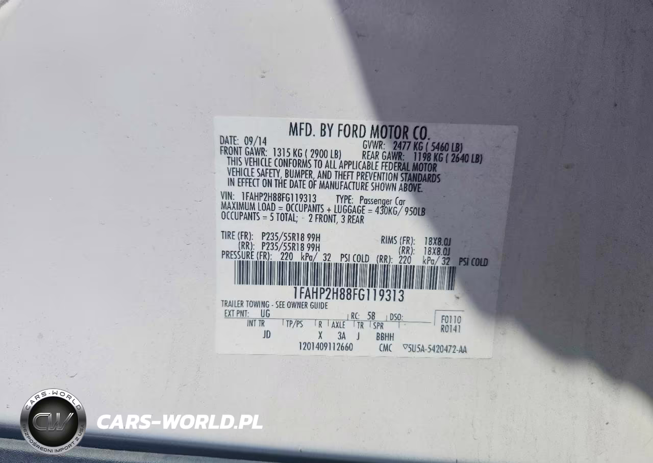 2015 Ford Taurus Sel VIN:1FAHP2H88FG119313 - 12