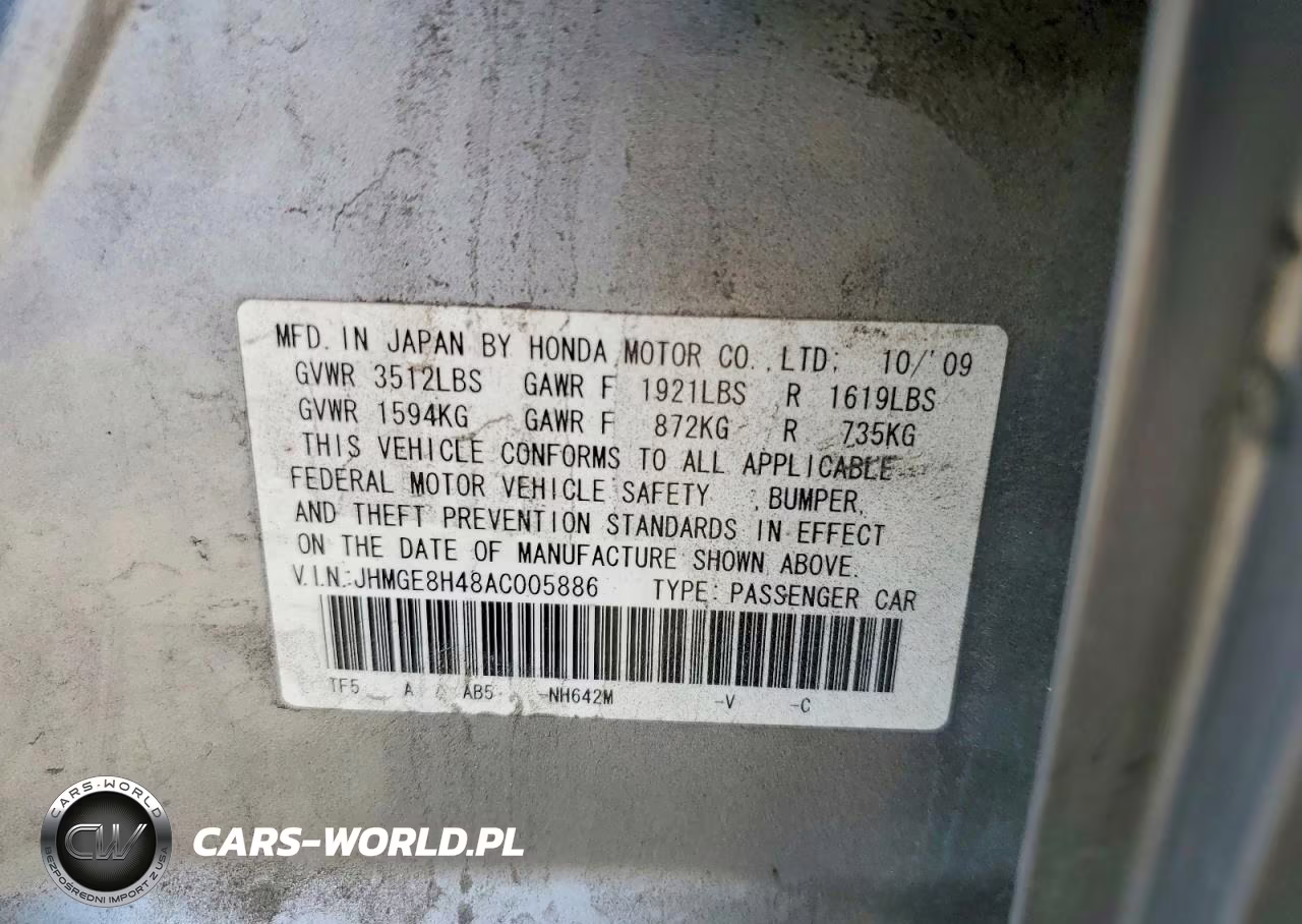 2010 Honda Fit Sport VIN:JHMGE8H48AC005886 - 12
