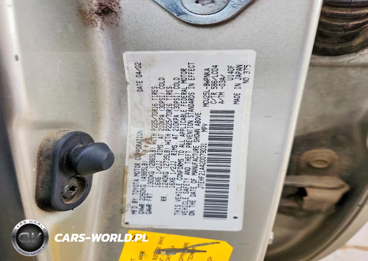 2002 Toyota Highlander Limited VIN:JTEHF21A420079031 - 13
