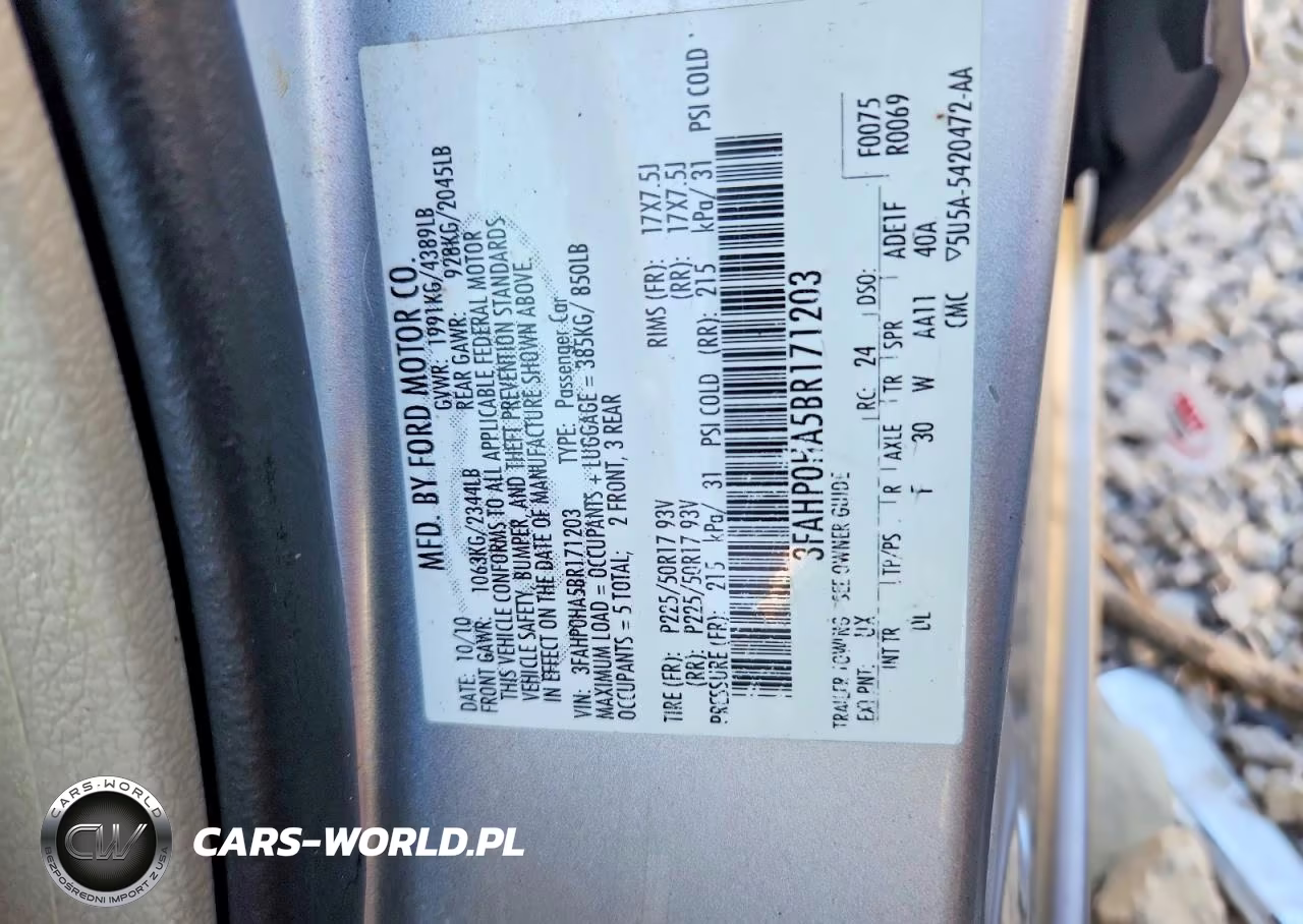 2011 Ford Fusion Se VIN:3FAHP0HA5BR171203 - 12