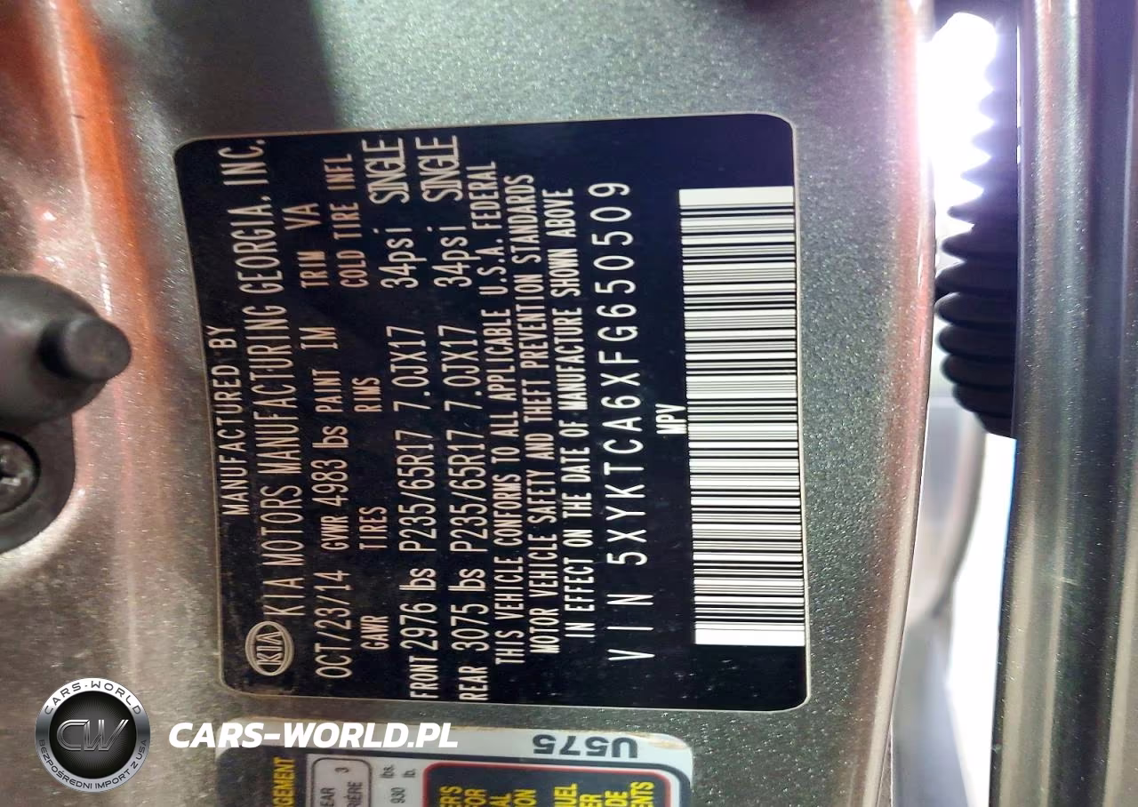 2015 Kia Sorento Lx VIN:5XYKTCA6XFG650509 - 13
