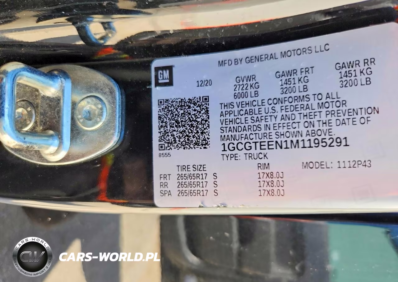 2021 Chevrolet Colorado Zr2 VIN:1GCGTEEN1M1195291 - 12