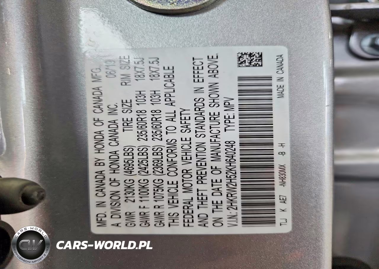 2019 Honda Cr-V Ex VIN:2HKRW2H52KH640248 - 14