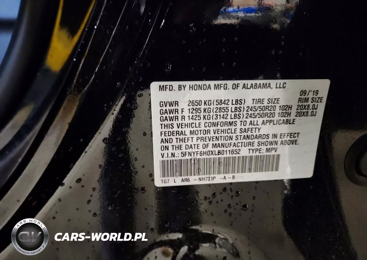 2020 Honda Pilot Elite VIN:5FNYF6H0XLB011652 - 13