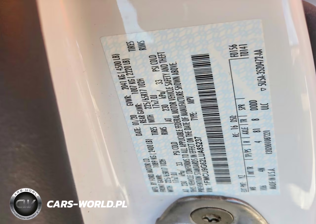 2020 Ford Escape Se VIN:1FMCU9G62LUA85237 - 12