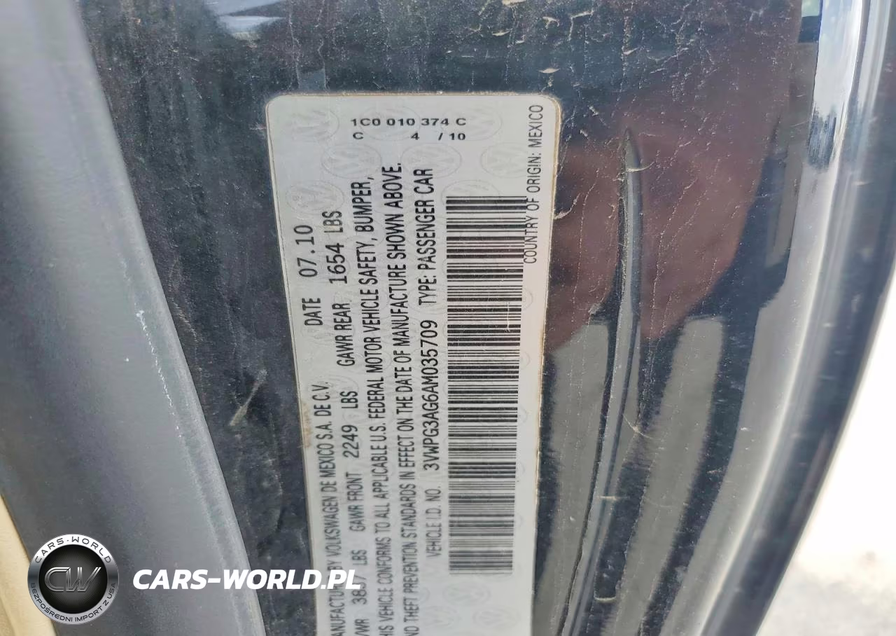 2010 Volkswagen New Beetle VIN:3VWPG3AG6AM035709 - 12