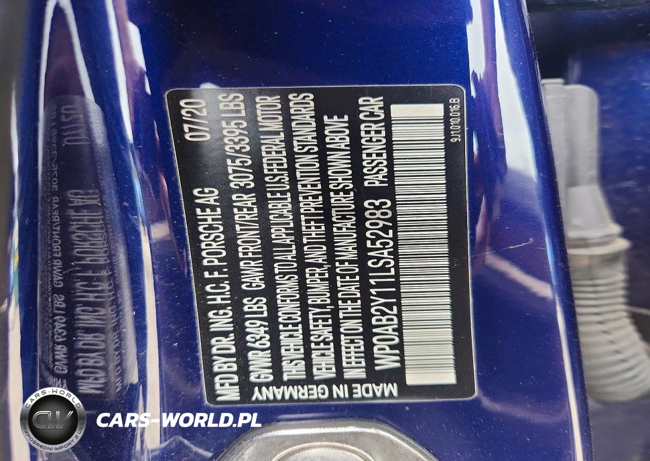 2020 Porsche Taycan 4S VIN:WP0AB2Y11LSA52983 - 12
