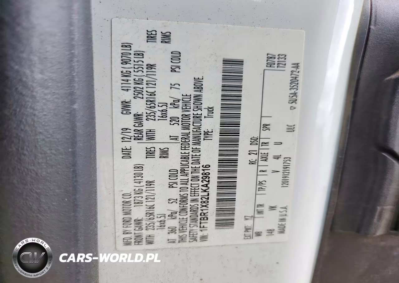 2020 Ford Transit 250 Delivery Van VIN:1FTBR1X82LKA29816 - 13