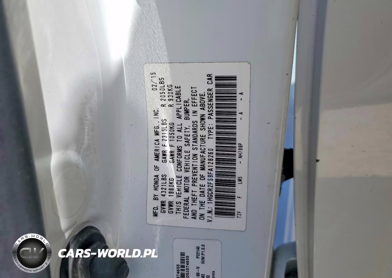 2015 Honda Accord Sport VIN:1HGCR2F59FA128260 - 12