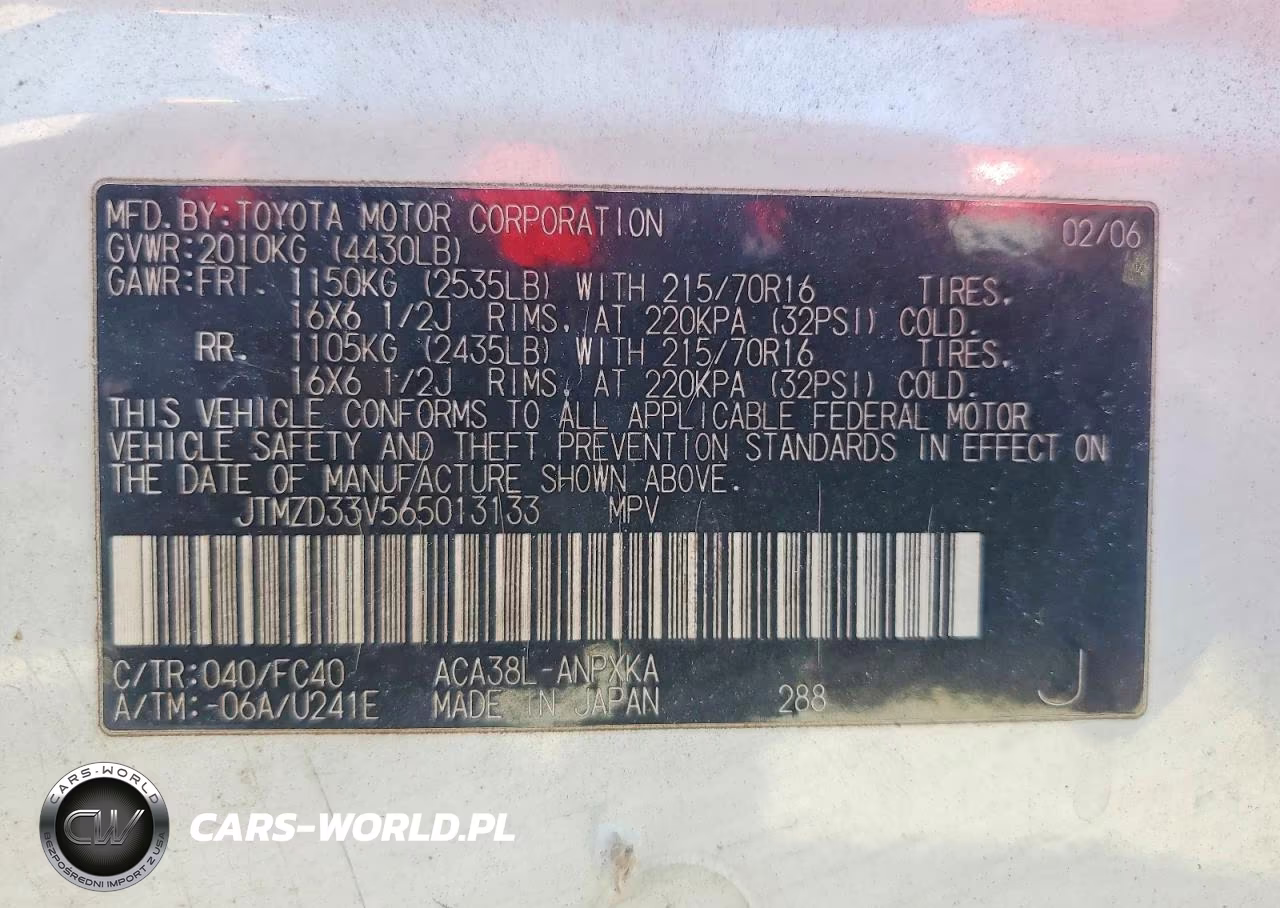 2006 Toyota Rav4 Base VIN:JTMZD33V565013133 - 13
