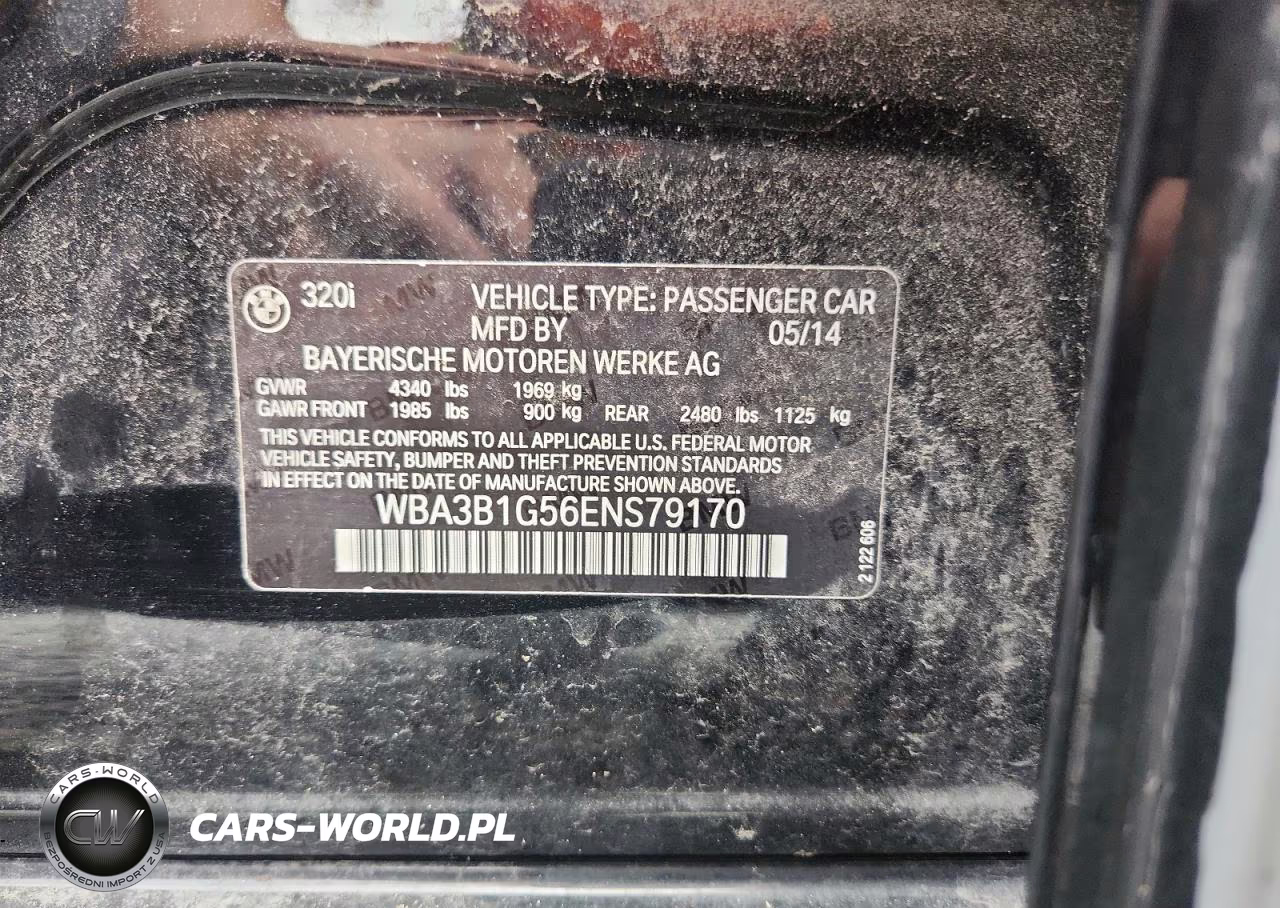2014 BMW 320 I VIN:WBA3B1G56ENS79170 - 12