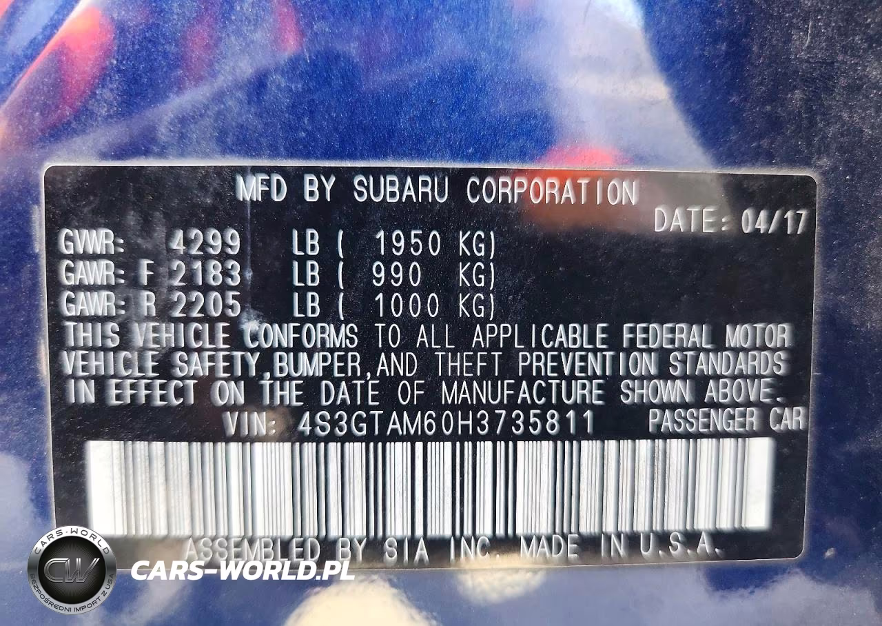 2017 Subaru Impreza Sport VIN:4S3GTAM60H3735811 - 12