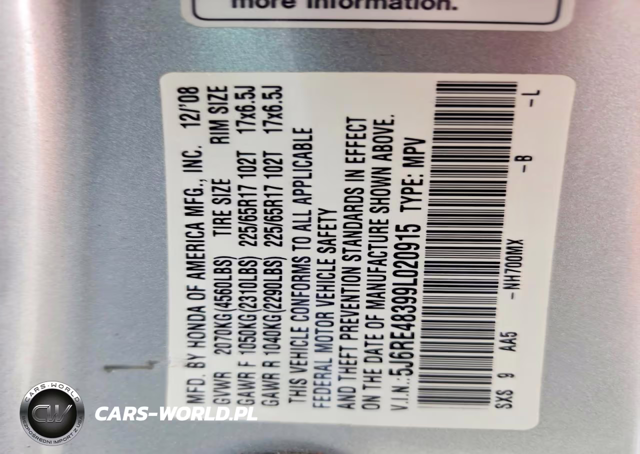2009 Honda Cr-V Lx VIN:5J6RE48399L020915 - 13