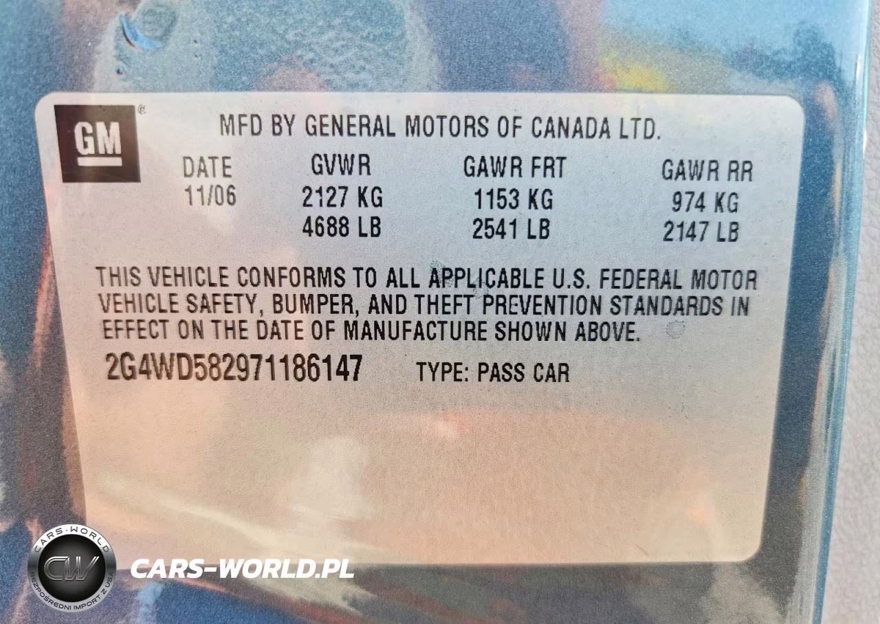 2007 Buick Lacrosse Cxl VIN:2G4WD582971186147 - 12