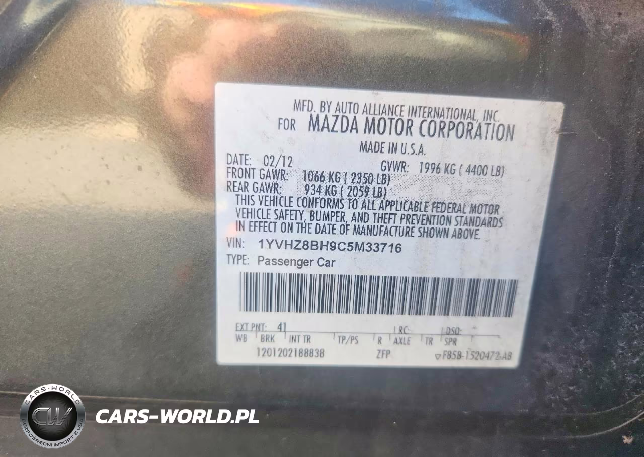 2012 Mazda 6 I VIN:1YVHZ8BH9C5M33716 - 12