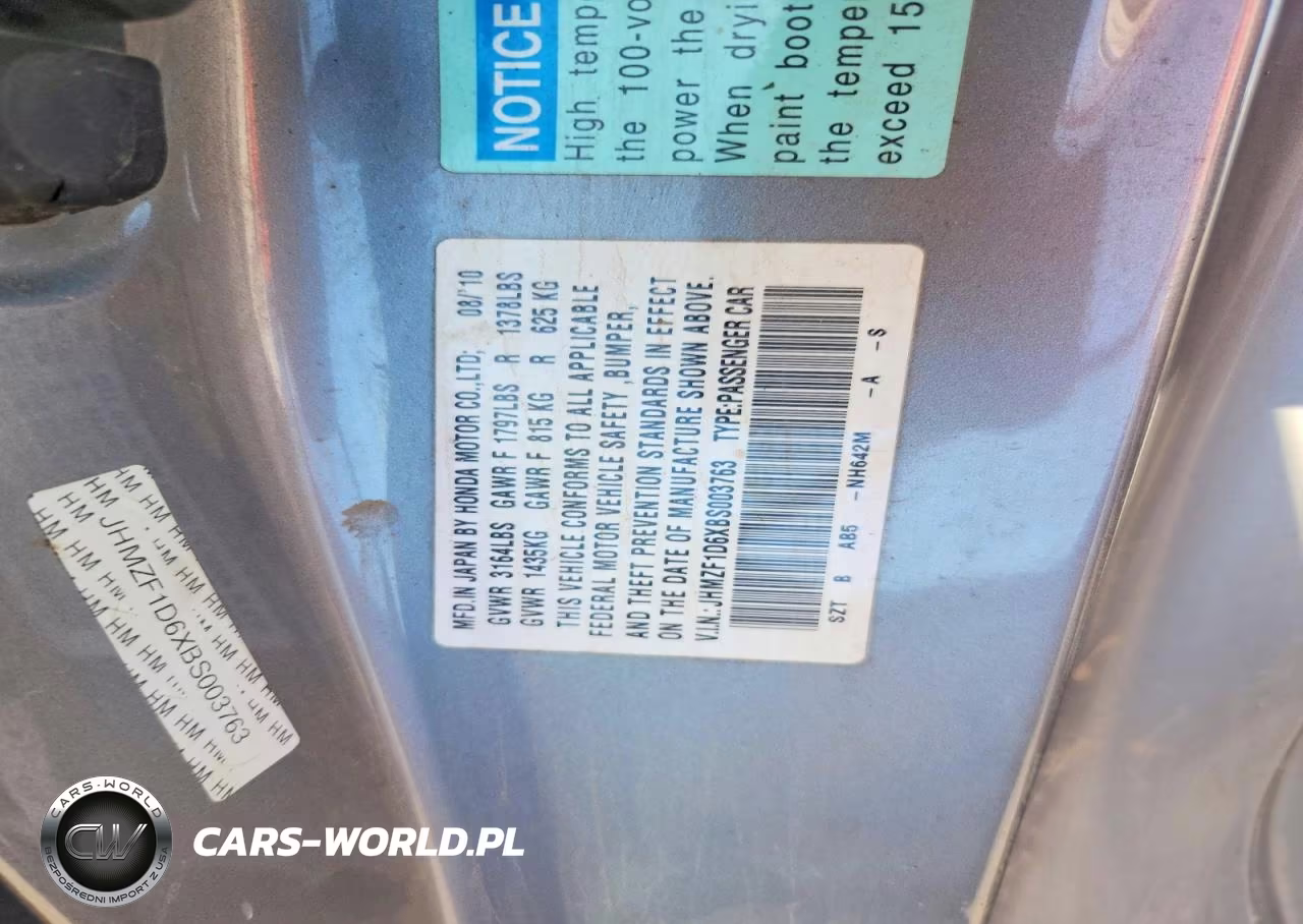 2011 Honda Cr-Z Ex VIN:JHMZF1D6XBS003763 - 12