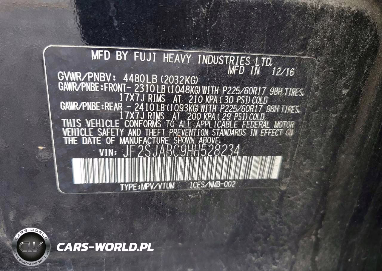 2017 Subaru Forester 2.5I VIN:JF2SJABC9HH528234 - 13